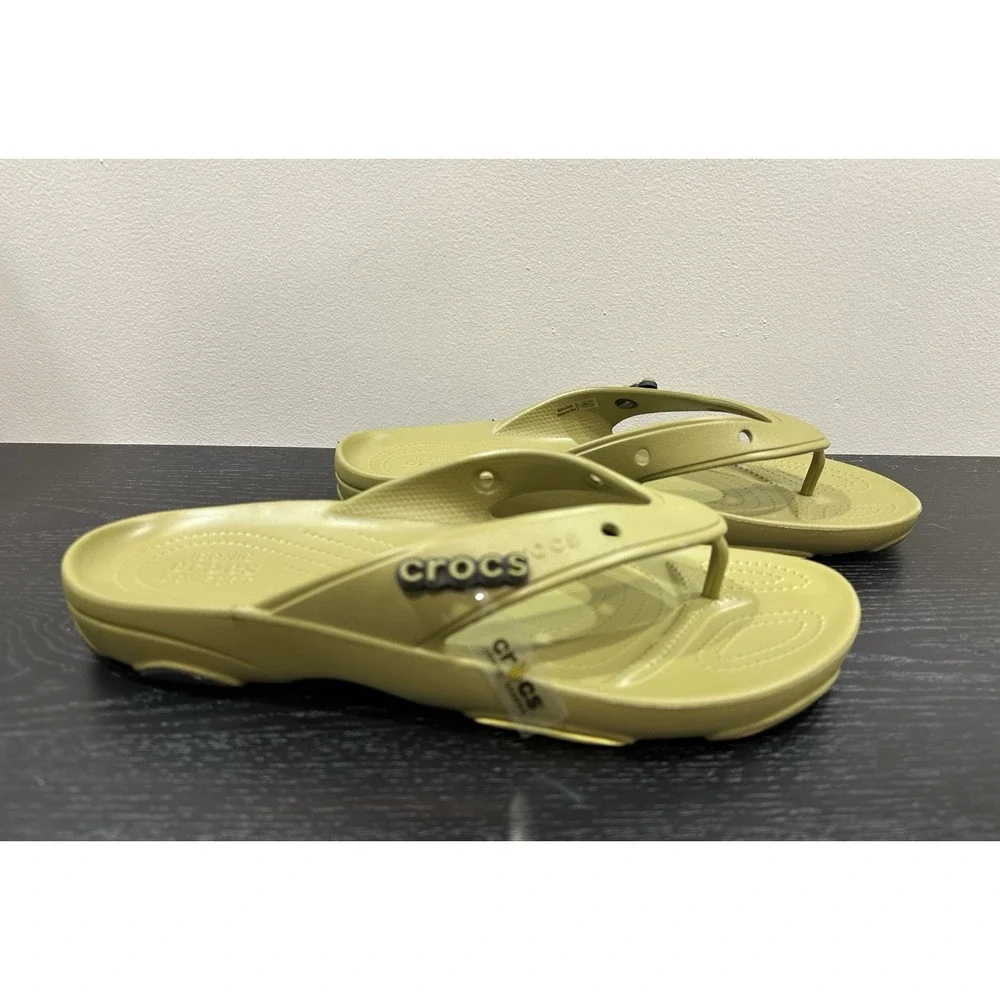 CROCS CLASSIC ALL TERRAIN FLIP MENS GREEN Flip Flops Sandals Size 10